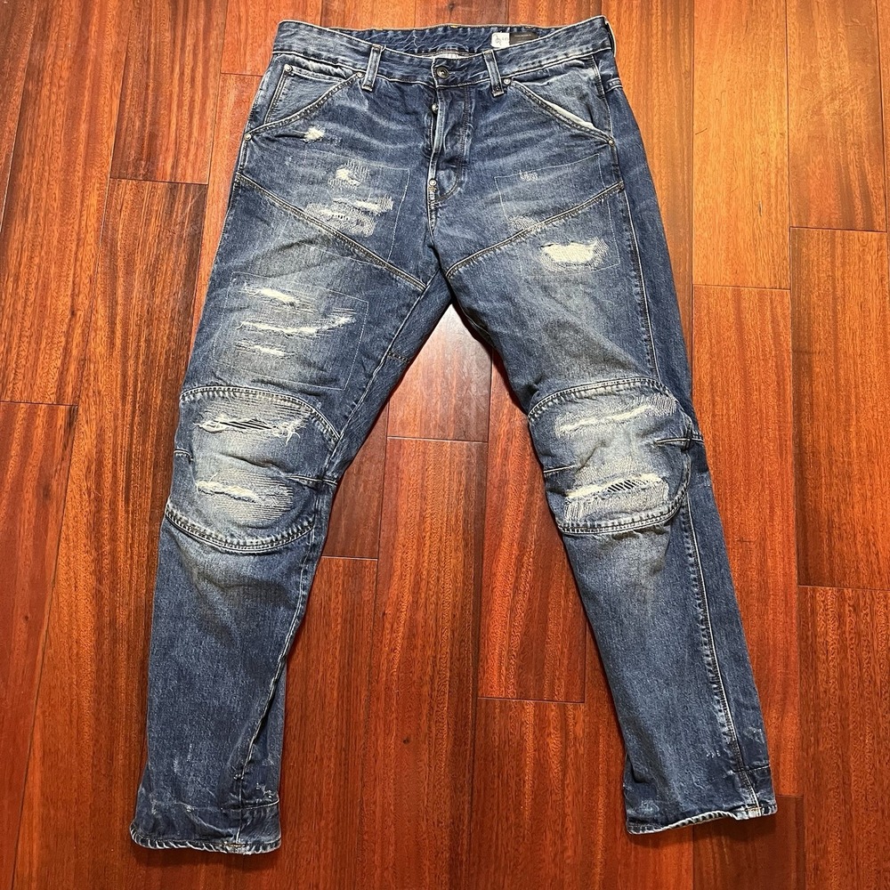 G-Star RAW Jeans Mens 33x32 5620 3D GR TAPERED Moto Grunge Distressed Streetwear